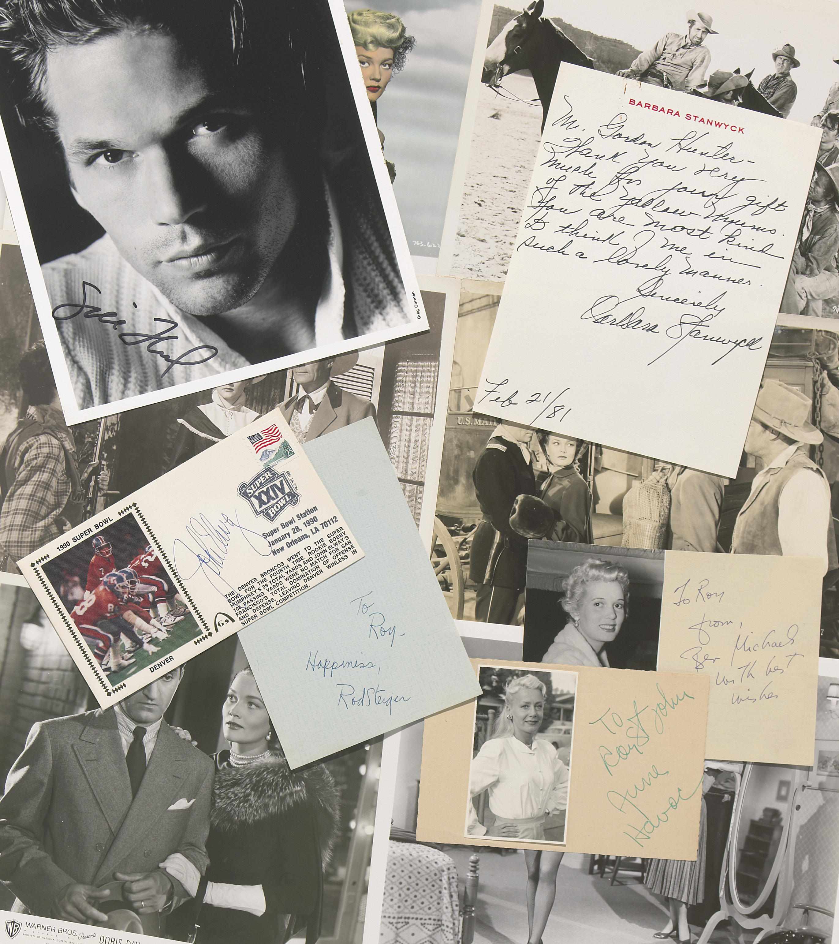 Appraisal: Hollywood memorabilia A group of autographl etters signed typed letters