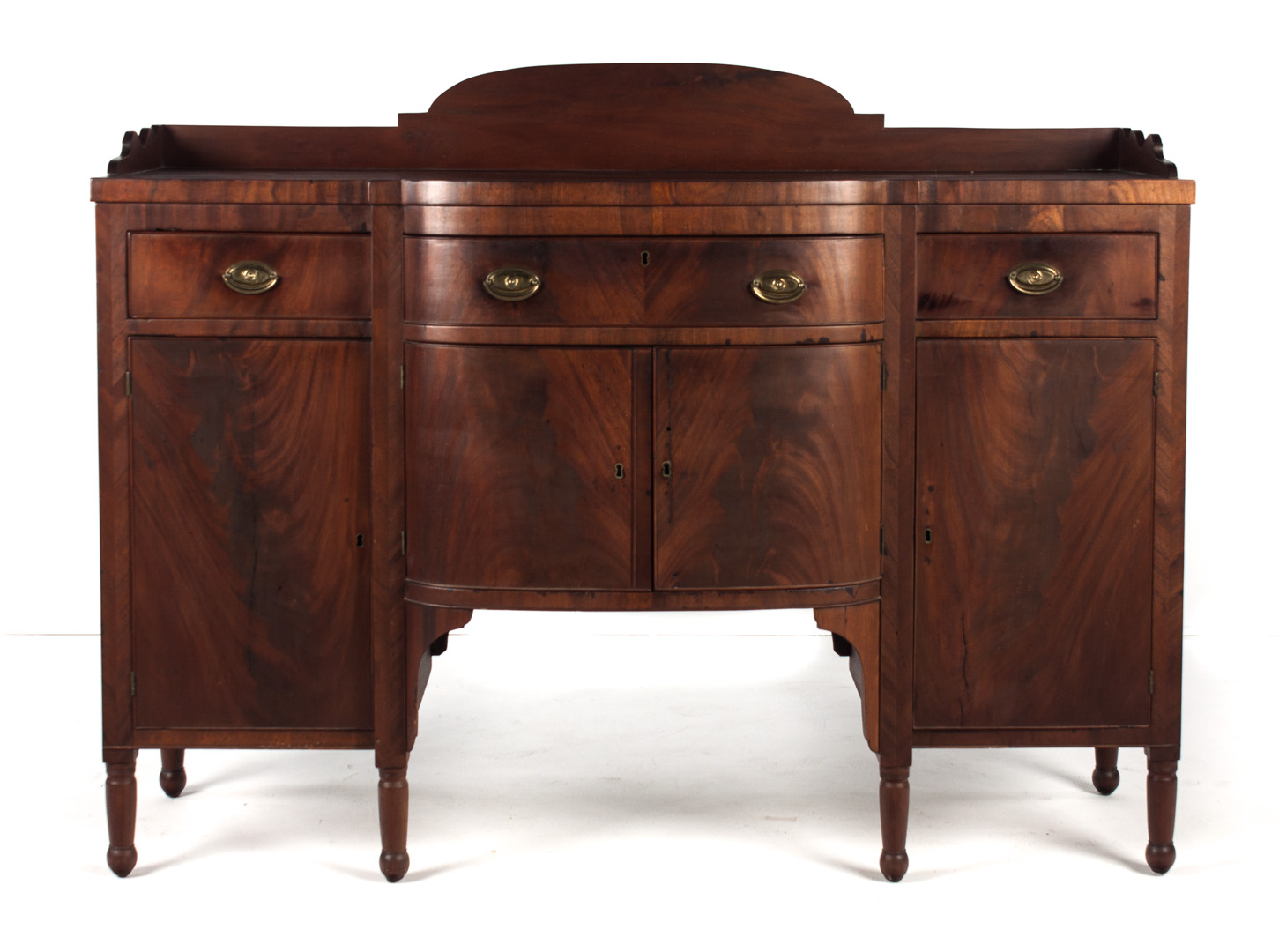 Appraisal: Late Federal mahogany sideboard Maryland Pennsylvania circa - raised shaped