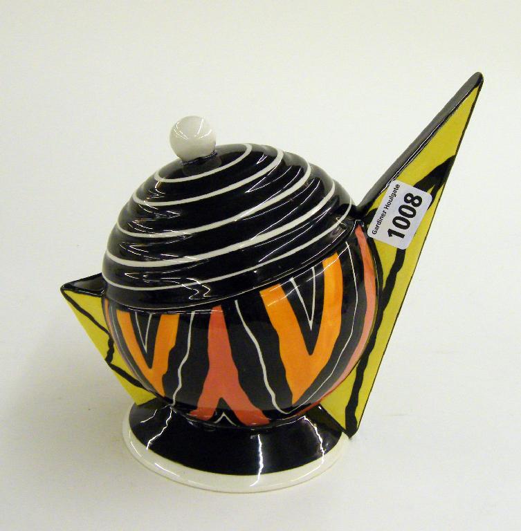 Appraisal: Globular teapot black signature high