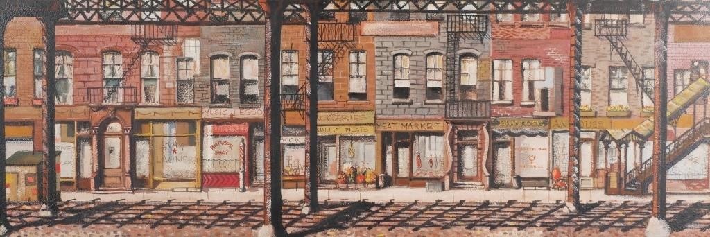 Appraisal: JAMES LOWELL CADY THIRD AVENUE EL NYC O B Oil