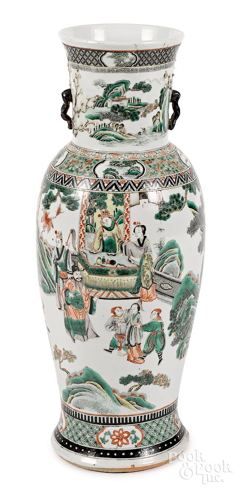 Appraisal: Chinese Qing dynasty famille verte vase Exclusive on Bidsquare Chinese