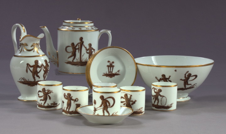 Appraisal: Good Continental Fifteen-Piece Porcelain Partial Tea-and-Fruit Service for Six Persons