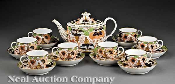 Appraisal: A Worcester Porcelain Polychrome and Gilt Imari Pattern Tea Service