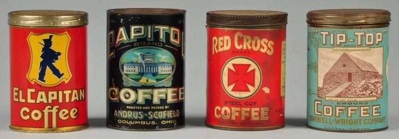 Appraisal: Lot of -Pound Coffee Tins Description Includes Capitol Red Cross