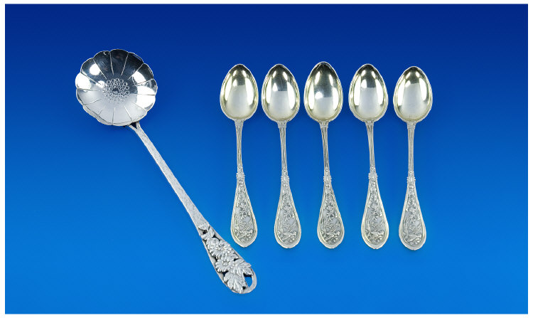 Appraisal: Fine Japanese Silver Spoon The bowl in the form of