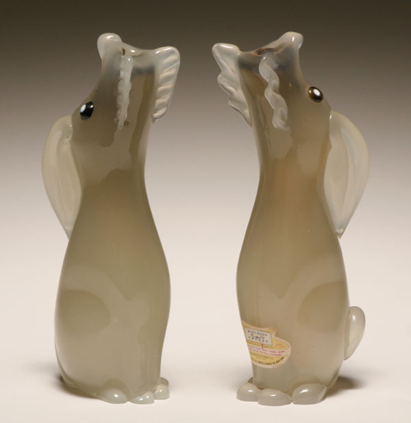 Appraisal: Lot of Murano opaline dog form bottles White dog form