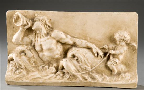 Appraisal: HIgh relief plaster plaque of Triton Square plaque with Triton