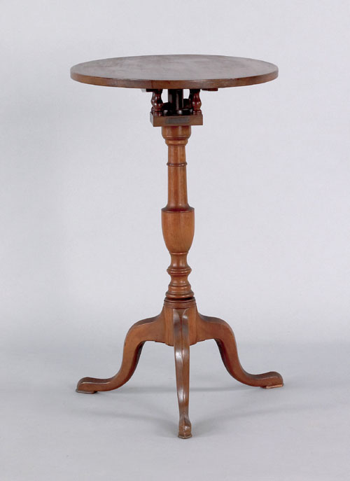 Appraisal: American Federal mahogany candlestand early th c with an oval