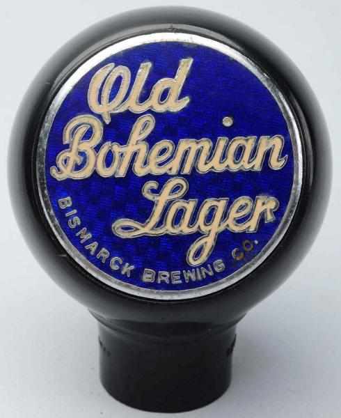 Appraisal: Old Bohemian Lager Beer Tap Knob Bismarck Brewing Company Blue