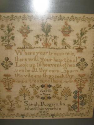 Appraisal: A NEEDLEWORK SAMPLER by Sarah Rogers dated comprising tract within