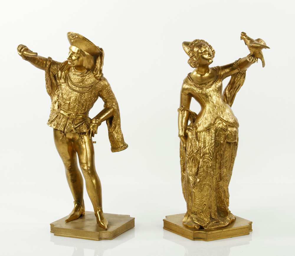 Appraisal: A - th C Pair of Bronze Figures th century