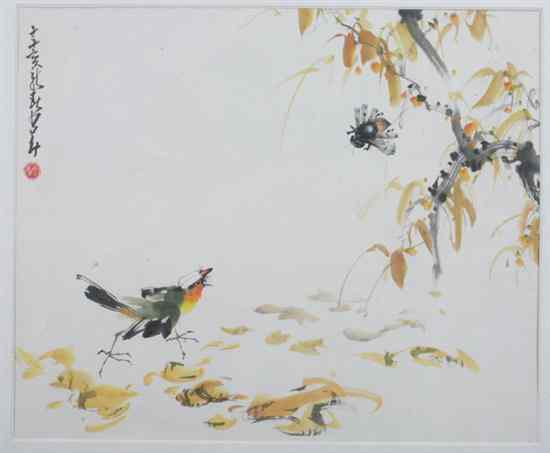 Appraisal: AFTER ZHAO SHAO ANG Chinese - BIRD AND INSECT ink