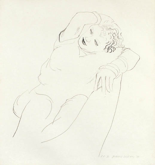 Appraisal: DAVID HOCKNEY Celia Reclining Lithograph x mm x inches full