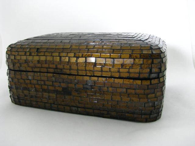 Appraisal: Two dresser boxes including x x inch lidded mosaic with