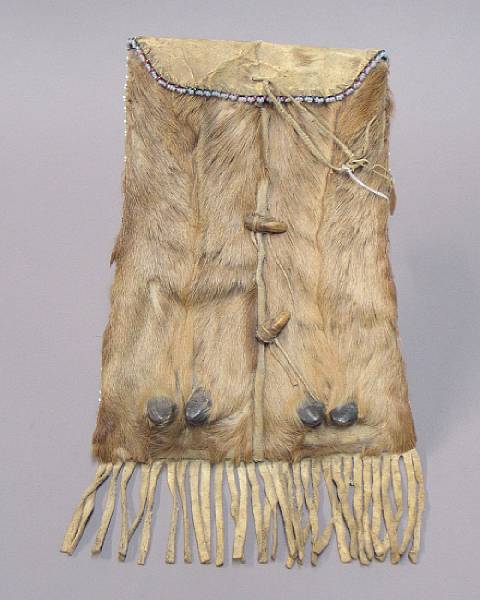 Appraisal: An Athabascan hide pouch Incorporating deer pelt and dew claws