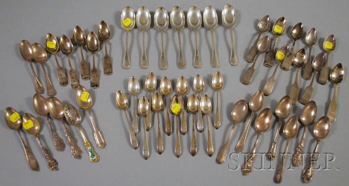 Appraisal: Approximately Forty-nine Sterling and Coin Silver Spoons including a set