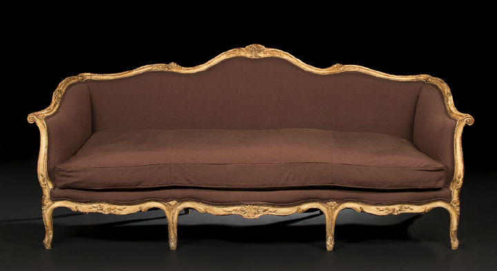 Appraisal: Good Louis XV-Style Carved and Cream-Painted Beechwood Sofa fourth quarter