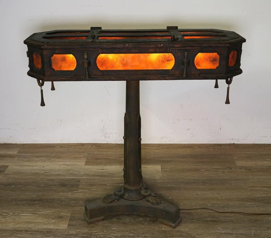 Appraisal: Victorian ship's lamp fitted as an illuminating console English Late