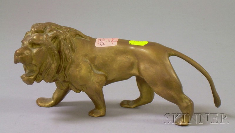 Appraisal: Gilt-bronze Figure of a Lion ht lg in