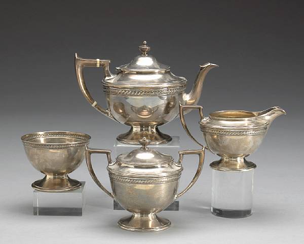 Appraisal: A sterling four piece tea setWm B Durgin Co Concord