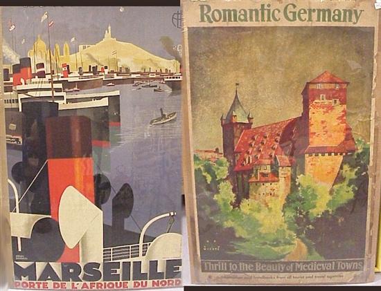 Appraisal: Two original travel posters Marseille Porte de l'Afrique du Nord