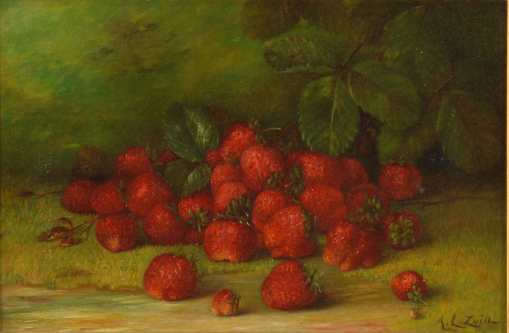 Appraisal: ABBIE LUELLA ZUILLAmerican - Still life with strawberries Signed lower