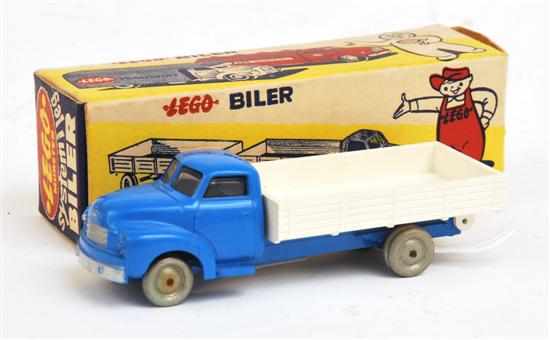 Appraisal: LEGO BILER blue cab with windows white tray metal wheels