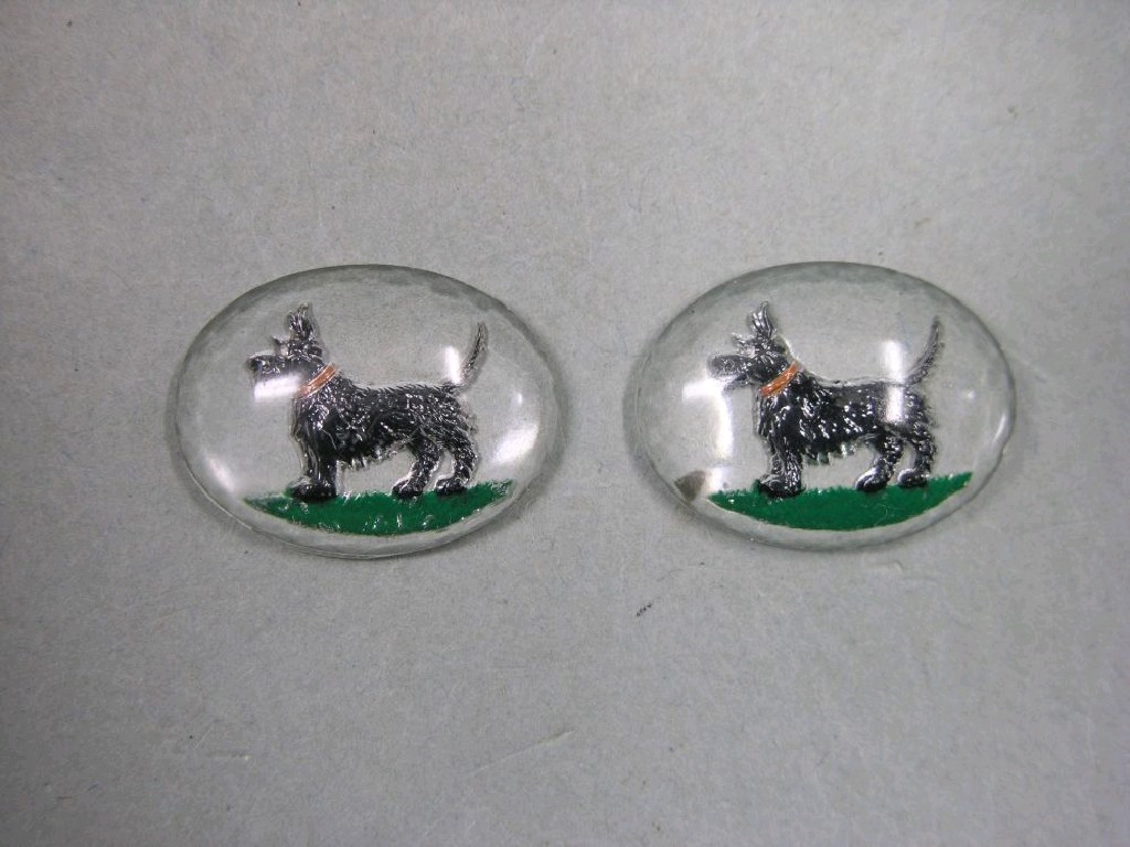 Appraisal: Essex crystals set of ten oval black terrier