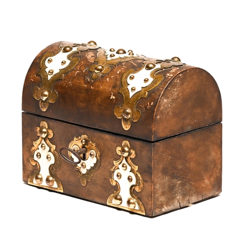 Appraisal: A Victorian walnut scent casket with studded gilt brass and