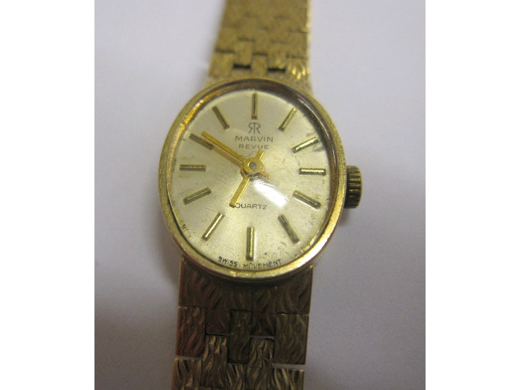 Appraisal: Ladies ct gold bracelet watch by Marvin