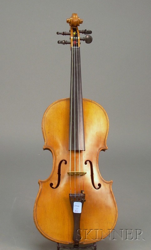 Appraisal: German Violin c labeled ANTONIUS STRADIVARIUS length of two-piece back