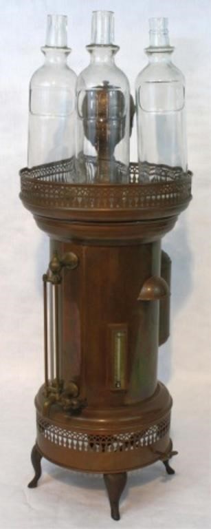 Appraisal: SODA FOUNTAIN HOT BEVERAGE HEATER AND DISPENSER Brass Has a