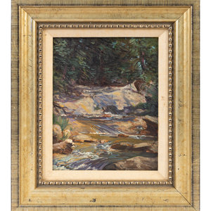 Appraisal: Robert Hogg Nisbet American - On Macedonia Brook oil on