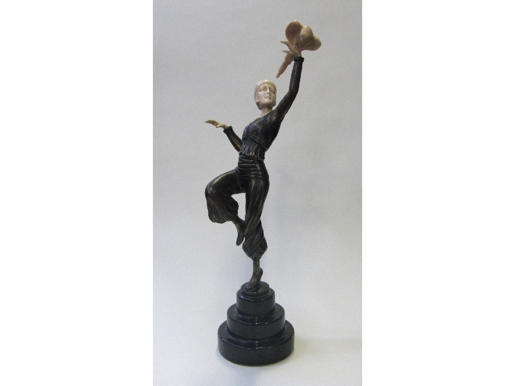 Appraisal: Art Deco style figure modelled as a dancing girl with