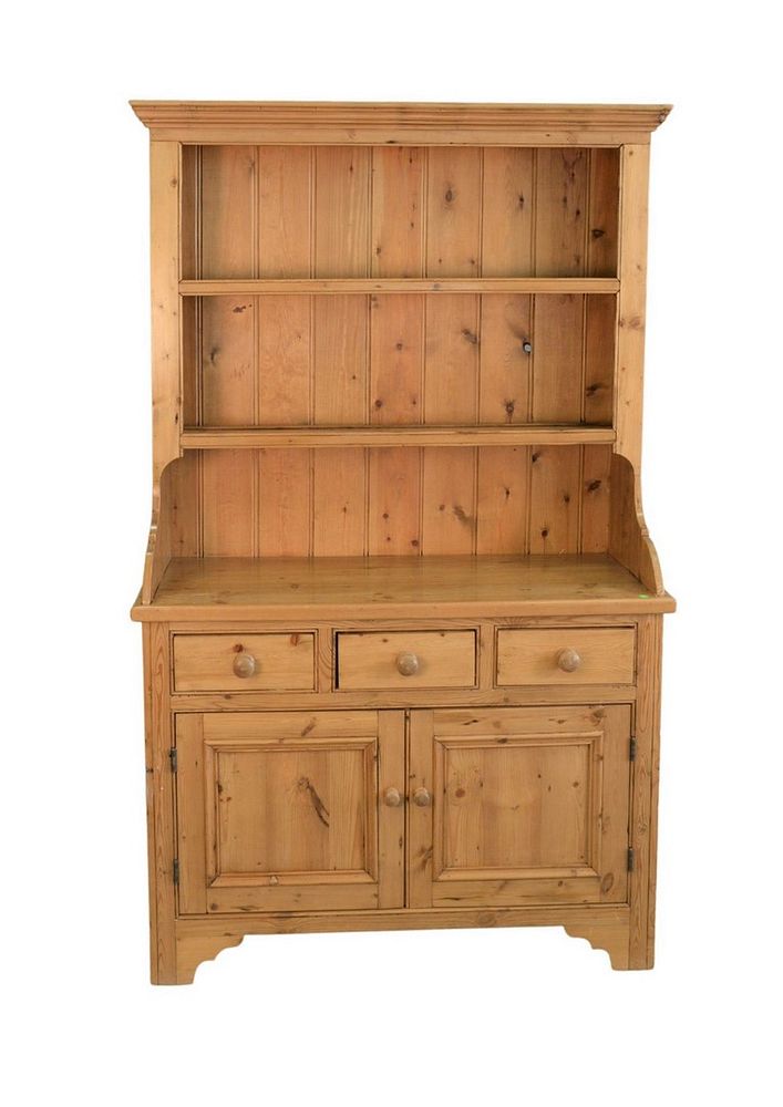 Appraisal: Pine Hutch with three drawers over two doors Pine Hutch