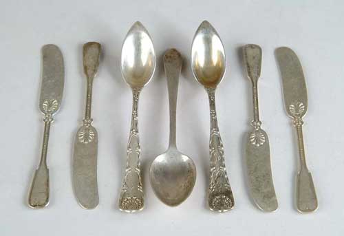 Appraisal: EIGHT MISCELLANEOUS PIECES OF TIFFANY STERLING FLATWARE Five solid handled