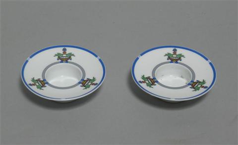 Appraisal: TWO LIMOGES FOR CARTIER CANDLE HOLDERS 'La maison Venitienne' in