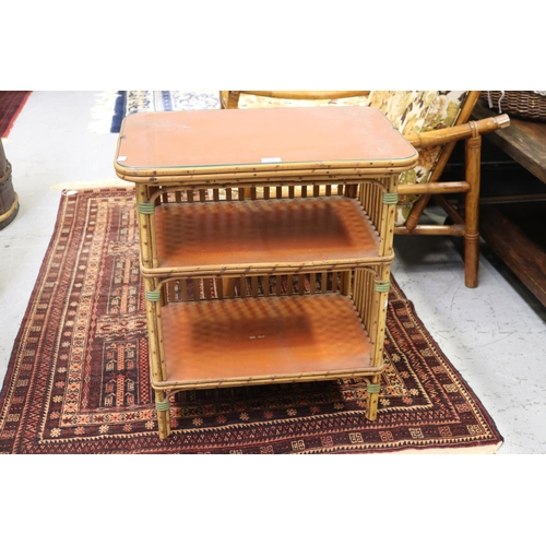 Appraisal: Mid century design bamboo tiered table approx cm H x