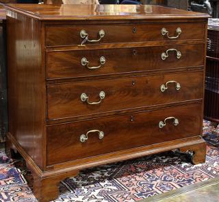 Appraisal: George III mahogany chest late th century having a rectangular