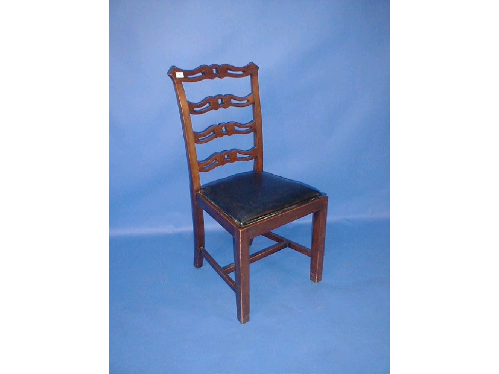 Appraisal: A Chippendale style side chair with pierced ladder back