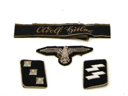 Appraisal: Lot consists of German SS insignia to include a boullion