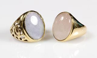 Appraisal: Lot of Gentleman's gemstone and yellow gold rings Lot of