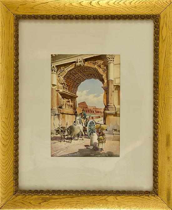 Appraisal: Roberto Gigli Italian - ARCH OF CONSTANTINE ROME watercolor framed