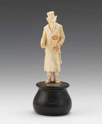 Appraisal: A Continental Carved Ivory Figure of a Gentleman The dapper