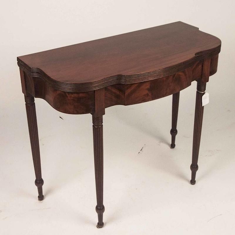 Appraisal: Antique Mahogany Card Table Antique mahogany classical style card table