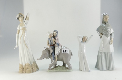 Appraisal: A collection of Lladro type figures to include woman with