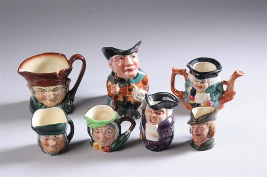 Appraisal: SEVEN SMALL TOBY AND OTHER ENGLISH MINIATURE JUGS Including four