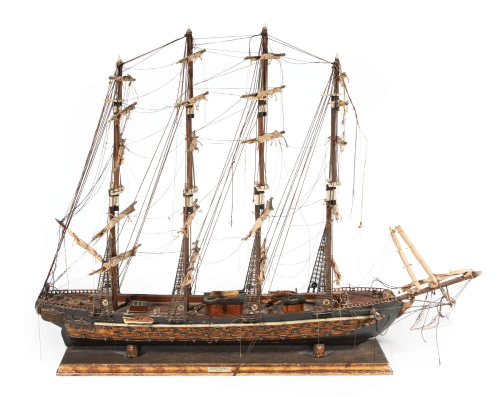 Appraisal: Continental Model of a Ship th c wood and composite