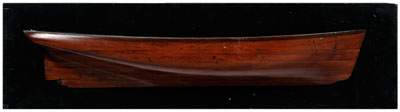 Appraisal: Half-hull ship model of whaling bark laminated half model mounted