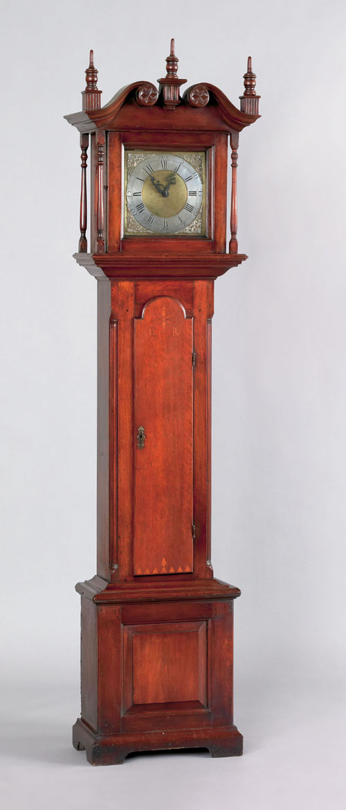 Appraisal: Northampton Pennsylvania walnut tall case clock ca the broken arch